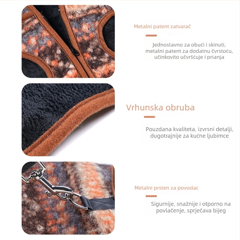 Vesta za pse WPET Ferret Island Series, poliester, ležerni stil, zimska, proljetna i jesenska sezona