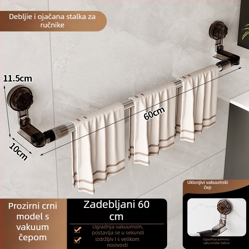 Nerđajući čelična teleskopna šipka za sušenje odjeće sa samoljepljivom podlogom – balkon, pločice/prozori, kupaonica
