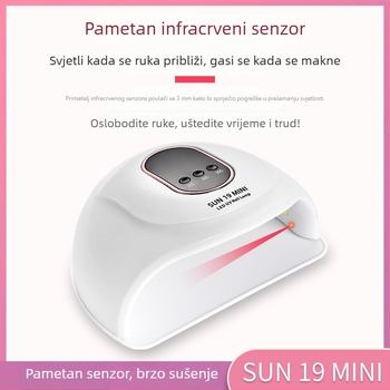 Lampa za nokte SUN19MINI 72W, visoka snaga, inteligentni senzor pokreta, veliki unutarnji prostor, brzo sušenje noktiju