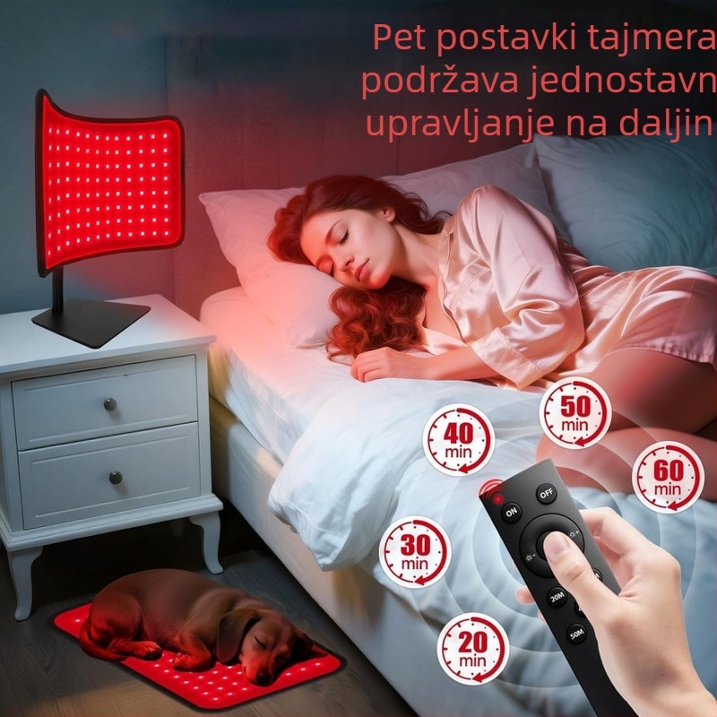 Infračrvena terapijska lampa s podrškom za pojas, uklonjivi dvostruki kozmetički uređaj, stolna lampa, model RL-007, tijelo od aluminijske legure, 5 razina osvjetljenja