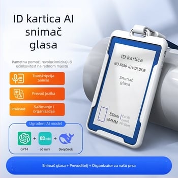 K3a AI diktafon za poslovne sastanke s prijevodom u stvarnom vremenu i simultanim prevođenjem – WAV, snimanje 1080, domet 10 m, USB 2.0