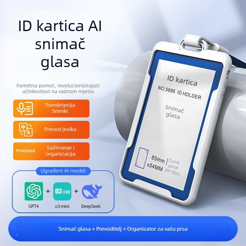 K3a AI diktafon za poslovne sastanke s prijevodom u stvarnom vremenu i simultanim prevođenjem – WAV, snimanje 1080, domet 10 m, USB 2.0