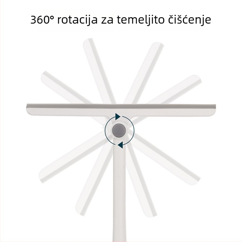 FaSoLa okretni čistač prozora za kupaonicu — ručni kućni alat za čišćenje stakla (PP/TPR), jednostrano brisanje, za kućnu upotrebu