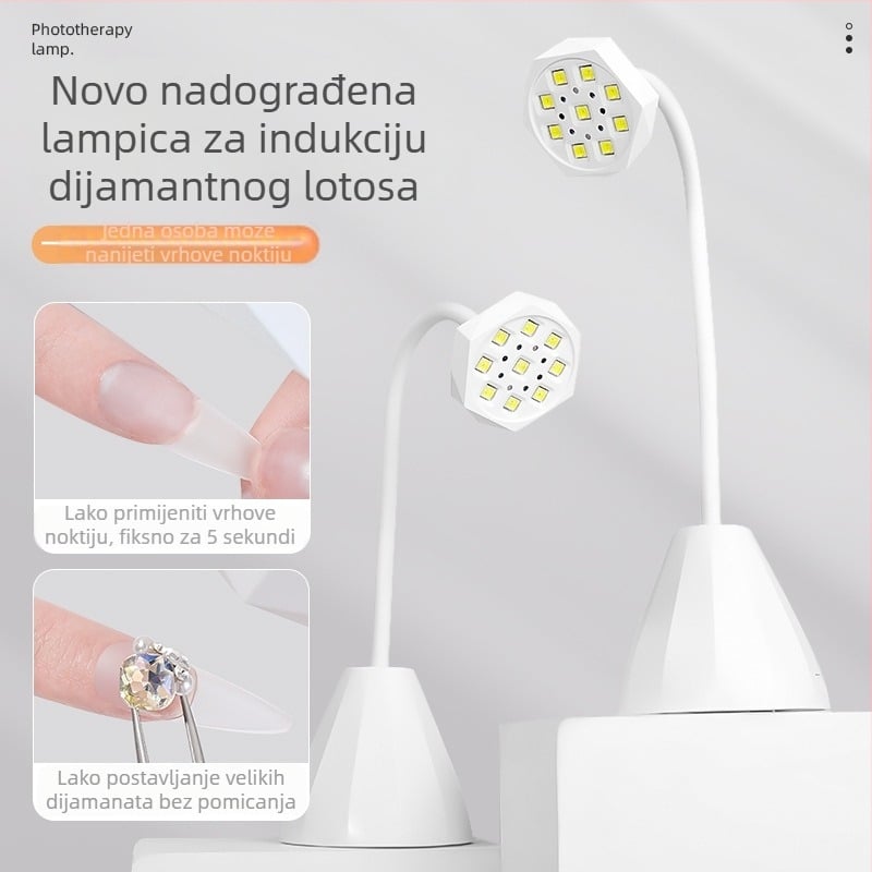 Uređaj za fototerapiju noktiju s inteligentnim senzorom i punjivom baterijom, salonska lampa; Diamond Table Lamp model; Zhejiang podrijetlo; OEM