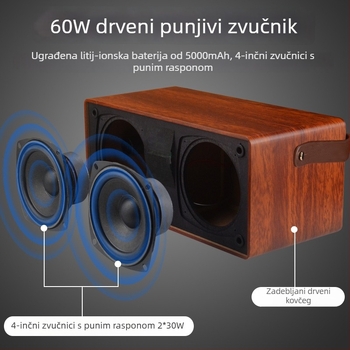 Kućni karaoke sustav s Bluetooth zvučnicima, 2 zvučnika, 20 Hz–20 kHz, SNR 75 dB, ugrađena baterija 6000 mAh