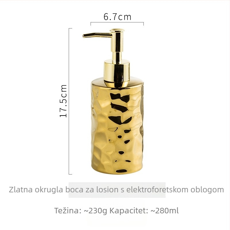 Zi Letter keramička boca s pumpom za hotelske potrebe, 340 ml, bez logotipa