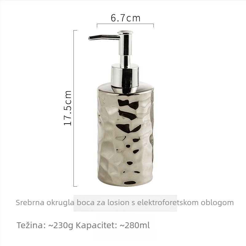 Zi Letter keramička boca s pumpom za hotelske potrebe, 340 ml, bez logotipa