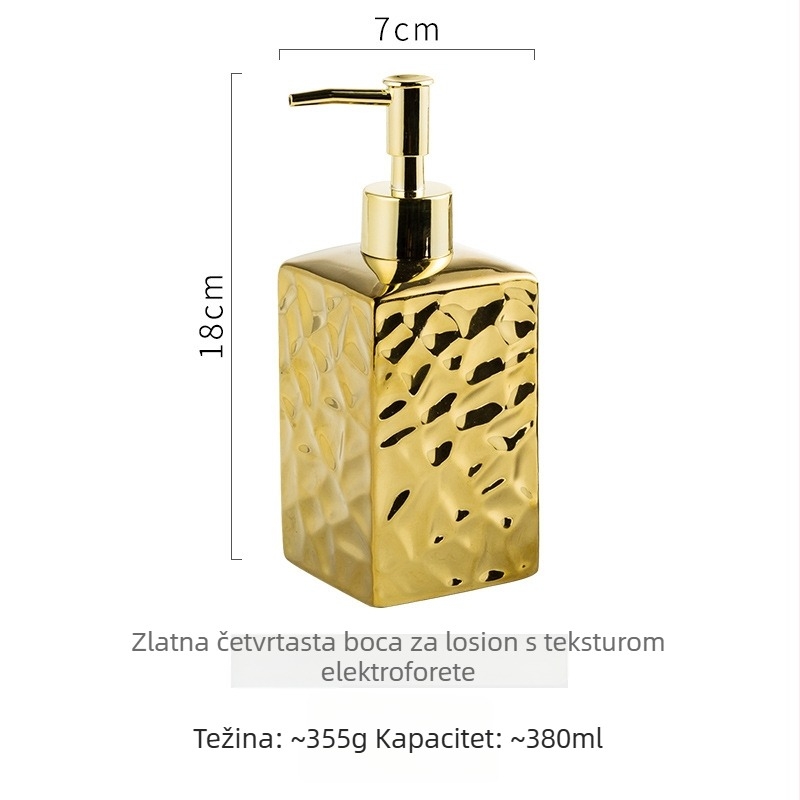 Zi Letter keramička boca s pumpom za hotelske potrebe, 340 ml, bez logotipa