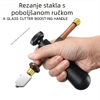 Nož za rezanje pločica, tip valjka, od legure, brončana ručka, ručni alat