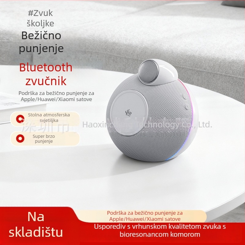 Bluetooth zvučnik s bežičnim punjenjem, 2 zvučnika, 15W, Bluetooth 5.3, 100Hz-20kHz