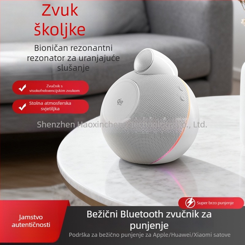 Bluetooth zvučnik s bežičnim punjenjem, 2 zvučnika, 15W, Bluetooth 5.3, 100Hz-20kHz