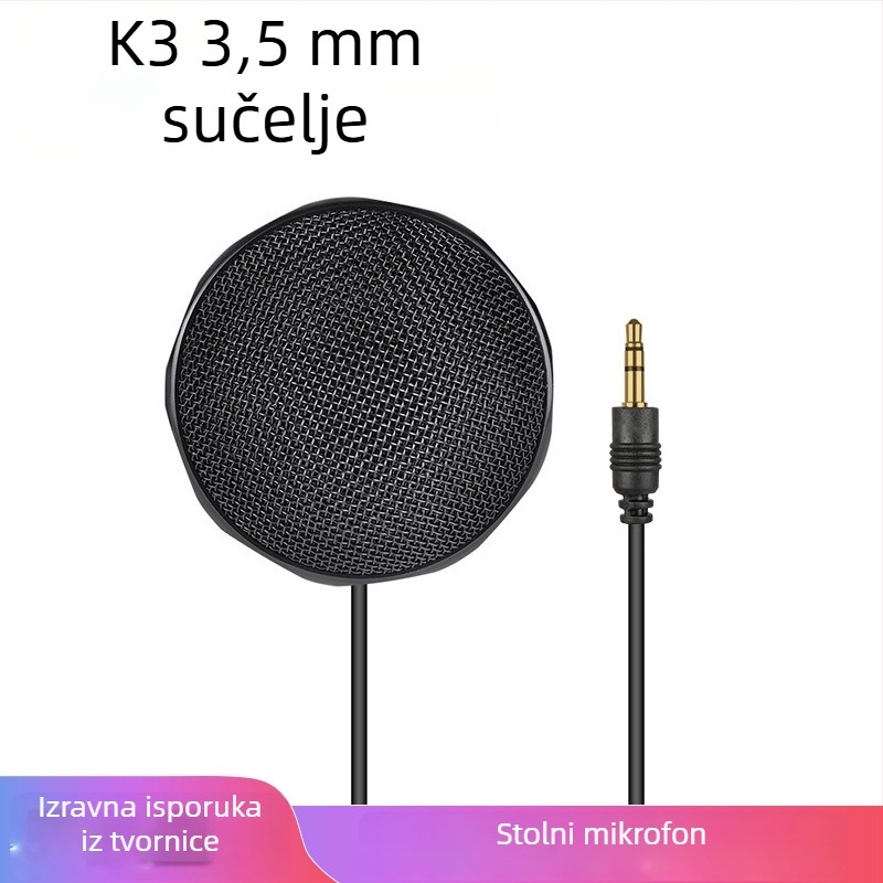 USB omnidirekcijski kondenzatorski mikrofon za karaoke, igre i sastanke — 100 Hz–20 kHz, SNR ≥70 dB, Plug‑and‑Play USB