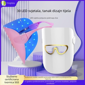 Prijenosna fototerapijska maska za lice za obnovu kože, integrirana baterija 300–500 mAh, IPX6 vodootporna, kućna upotreba