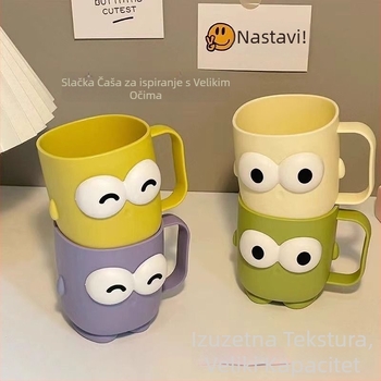 Čaša za ispiranje usta i čaša za četkicu za zube s kreativnom ručkom — Plastika, Marke: Other, Kod proizvoda: Cartoon mouthwash cup, Uvezeno: Ne