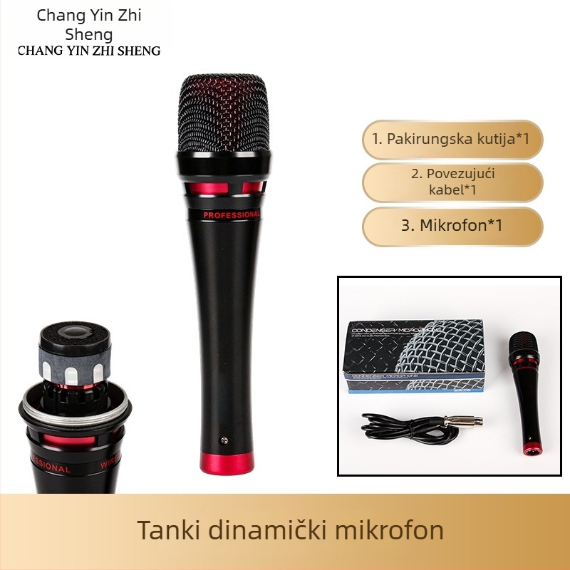 Ručni kondenzatorski mikrofon za live emitiranje sa bežičnom povezivošću; superkardioidni način snimanja; frekvencijski opseg 30 Hz–15 kHz; SNR ≥70 dB