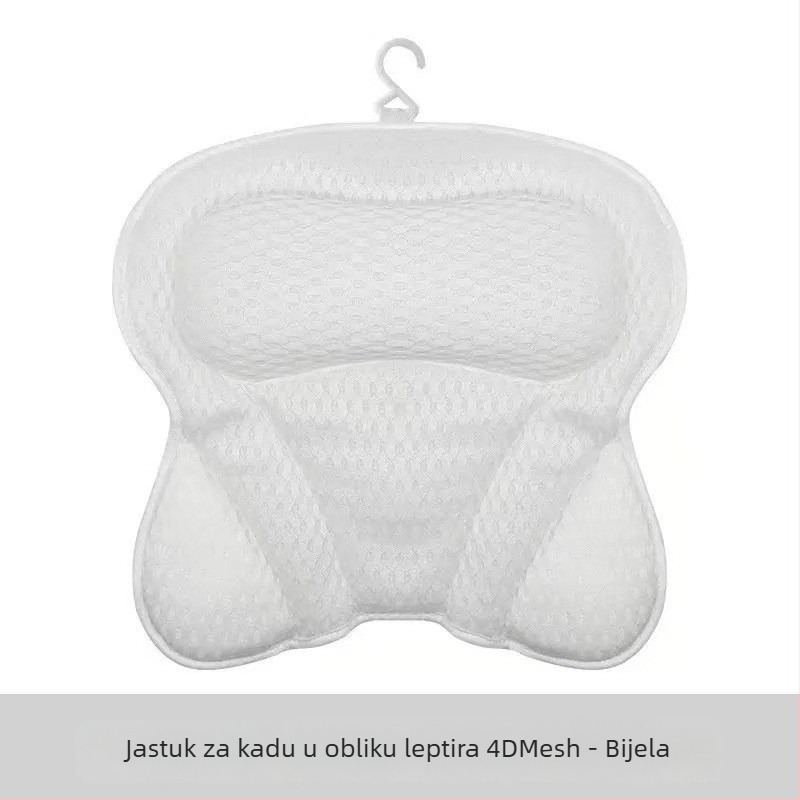 Jastuk za kupanje s 3D mrežicom, usisnim čašicama, protuklizni, poliester, strojno pranje