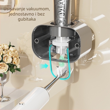Zidni ekstraktor paste za zube s usisnom posudom, automatska pumpa za djecu, držač paste