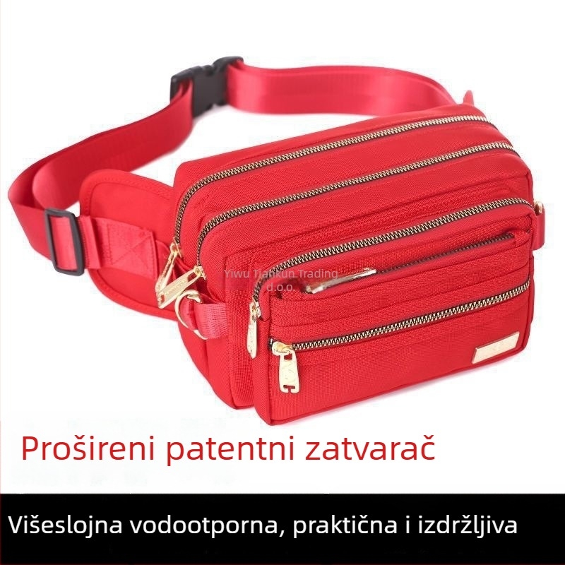 Unisex pojasna torbica od Oxford platna, višedijelni pretinci, pogodna za vožnju biciklom i aktivnosti na otvorenom