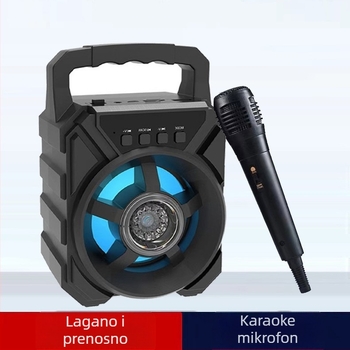 3-inčni prijenosni Bluetooth zvučnik s subwooferom, za vanjsku upotrebu, 5W, Bluetooth 5.3, ugrađena baterija, 100 Hz–20 kHz, SNR ≥75 dB, domet 10 m