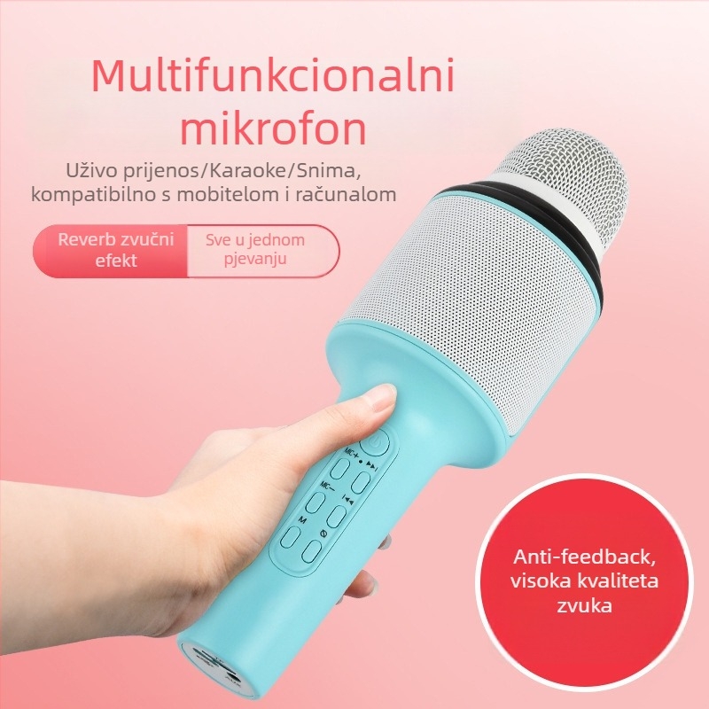 MDX3 Bluetooth mikrofon s integriranim zvučnikom i zvučnom kartom, BT 5.0, 5W izlaz, frekvencijski raspon 100 Hz–20 kHz, ugrađena baterija 1200–2000 mAh, trajanje baterije 3–6 h