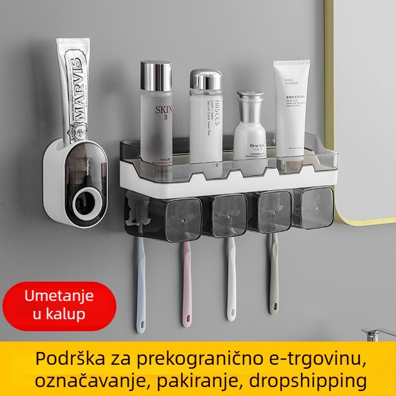 Xinju stlačivač paste za zube, zidni držač za pastu i četkice, univerzalna kompatibilnost