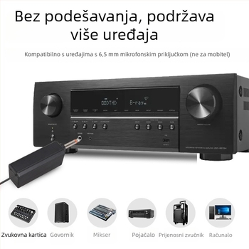 Bežični metalni ručni mikrofon za pozornicu, model S7, dinamički mikrofon od aluminijske legure, frekvencijski odziv 60 Hz–15 kHz, SNR ≥60 dB, baterija 1000–1200 mAh, autonomija 3–6 h