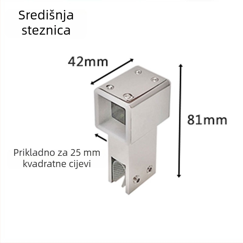 Spojnik kvadratne cijevi za tuš kabinu, 304 nehrđajući čelik, model YD-511A, polirana površina