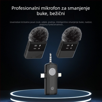 MS11 Bežični lavalier mikrofon, Bluetooth 5.3, Ugrađena baterija 300–500 mAh, Trajanje baterije >12 h, SNR ≥95 dB, za snimanje i prijenos uživo