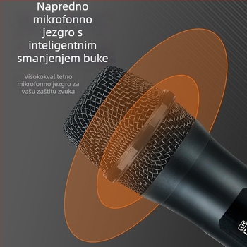 Bežični sustav mikrofona 1-na-4 za kućno karaoke i pozornicu, dinamički mikrofon, raspon frekvencija 60 Hz–15 kHz, SNR ≥75 dB, 110-220 V, bez ugrađene baterije