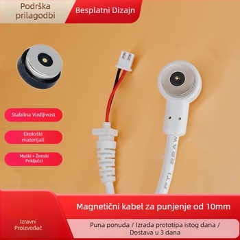Zero ao zakrivljeni magnetski kabel za punjenje s magnetskom glavom, magnet N52, kompatibilan sa svjetiljkama, adapterima, pametnim nosivim uređajima i lampama.