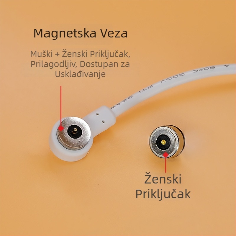 Zero ao zakrivljeni magnetski kabel za punjenje s magnetskom glavom, magnet N52, kompatibilan sa svjetiljkama, adapterima, pametnim nosivim uređajima i lampama.