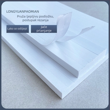 Ljepljene EVA pjene trake i die-cut jastučići u različitim veličinama (12x300x380 mm, 9x300x380 mm, 10x300x380 mm, 6x300x380 mm, 15x30x380 mm)