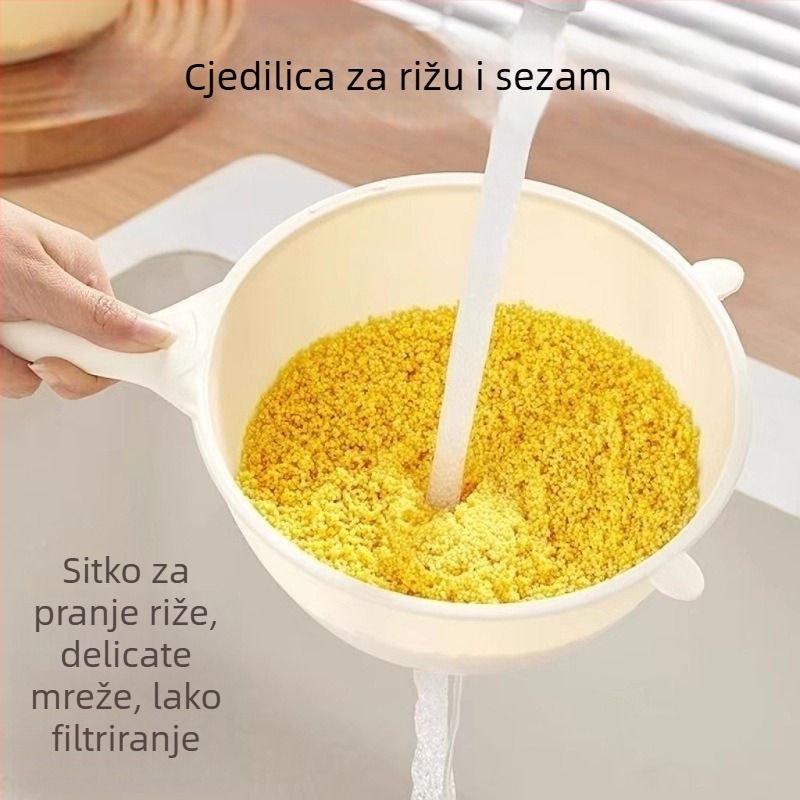 Medvje oblike višenamjenska žlica za pranje riže, cijeđenje i filtriranje; filter za sojino mlijeko i ostatke čaja; sito za brašno; plastika; moderan dizajn