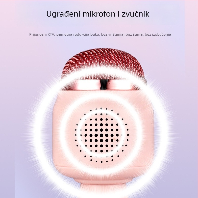 Dječji bežični mikrofon s integriranim zvučnikom, model F812, Bluetooth 5.3, baterija 1200–2000mAh, trajanje 3–6 sati, frekvencijski raspon 100Hz–20kHz