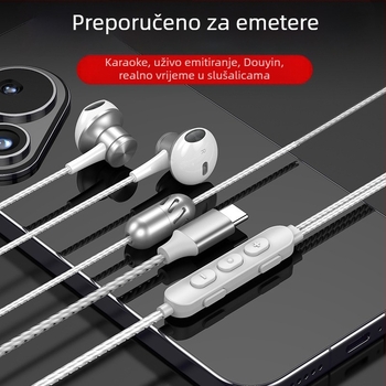 Kablirana zvučna kartica za slušalice s mikrofonom, za live snimanje i karaoke, redukcija šuma, visokokvalitetan zvuk, snimanje iz svih smjerova, nominalna snaga 5W