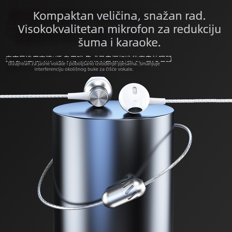 Kablirana zvučna kartica za slušalice s mikrofonom, za live snimanje i karaoke, redukcija šuma, visokokvalitetan zvuk, snimanje iz svih smjerova, nominalna snaga 5W