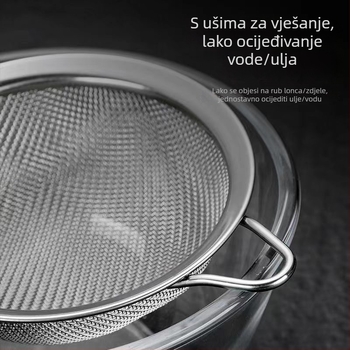 Nehrđajuće čelično kuhinjsko sito s finom mrežom — zaštita od opeklina, s jednim kukom, moderni minimalistički dizajn, podrijetlo Yiwu