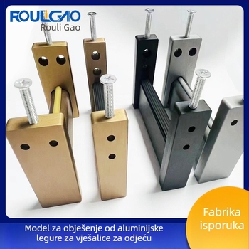 Osnova za garderobnu šipku s flange skobom — aluminijska legura, model YG-002, moderni minimalistički stil