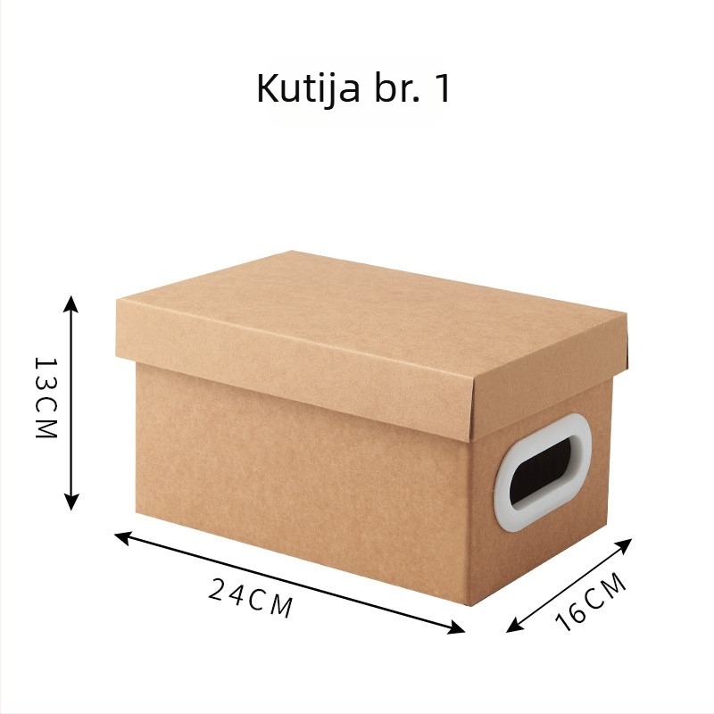 Kutija za skladištenje od kraft papira s poklopcem, sklopiva, kapacitet 2 L, za obuću, donje rublje i džempere, moderni minimalistički stil