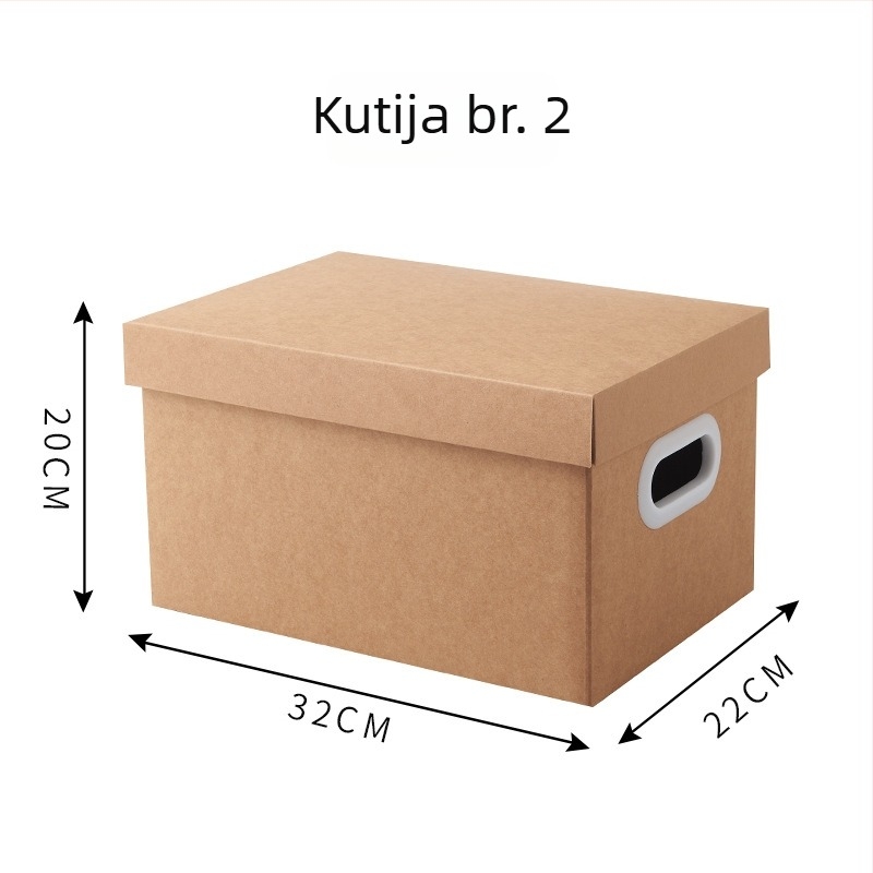 Kutija za skladištenje od kraft papira s poklopcem, sklopiva, kapacitet 2 L, za obuću, donje rublje i džempere, moderni minimalistički stil
