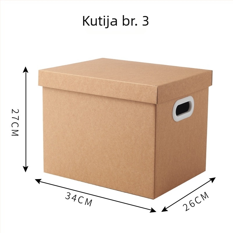 Kutija za skladištenje od kraft papira s poklopcem, sklopiva, kapacitet 2 L, za obuću, donje rublje i džempere, moderni minimalistički stil