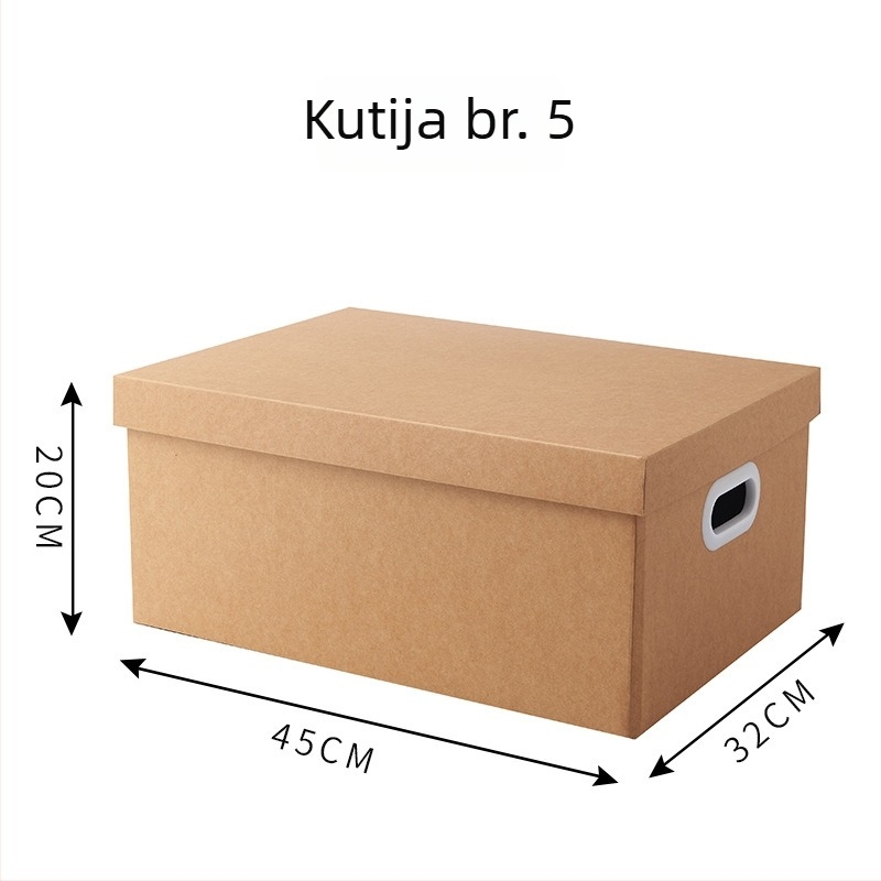 Kutija za skladištenje od kraft papira s poklopcem, sklopiva, kapacitet 2 L, za obuću, donje rublje i džempere, moderni minimalistički stil