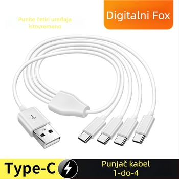 Digital Fox Type-C USB kabel za napajanje s 4 izlaza