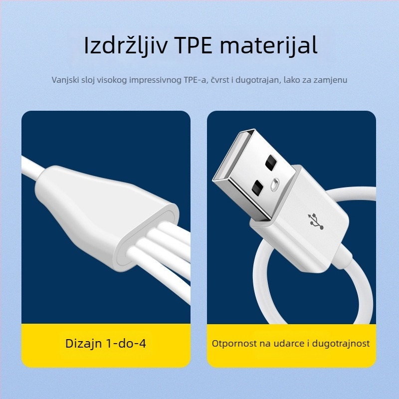Digital Fox Type-C USB kabel za napajanje s 4 izlaza
