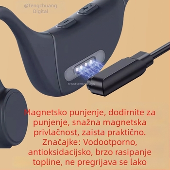 Kabel za punjenje Bluetooth slušalica s kostnom provodljivosti, magnetski punjač, podatkovni kabel, kompatibilan sa Sena i NANKA