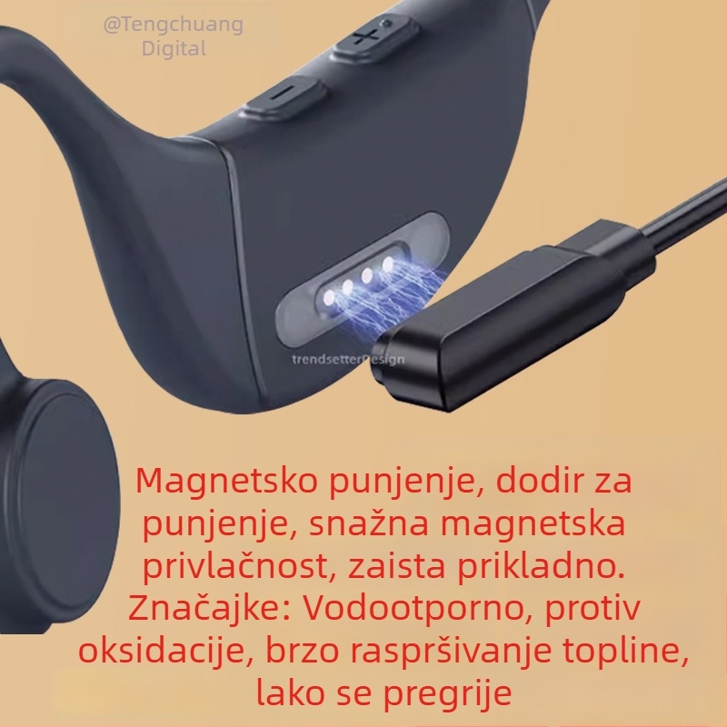 Kabel za punjenje Bluetooth slušalica s kostnom provodljivosti, magnetski punjač, podatkovni kabel, kompatibilan sa Sena i NANKA