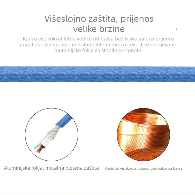 Mini USB 2.0 podatkovni kabel, T-oblik priključak, A/5P podatkovni kabel, za tablete, MP3 uređaje, tvrde diskove, kamere i automobilske navigacije