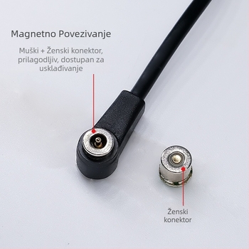 5mm magnetski kabel za napajanje s kosim završetkom, zamjenjivi muški i ženski krajevi, za pametne naočale, Bluetooth slušalice, satove, maske za oči i masažere (Model: 5mm magnetski kabel za napajanje)