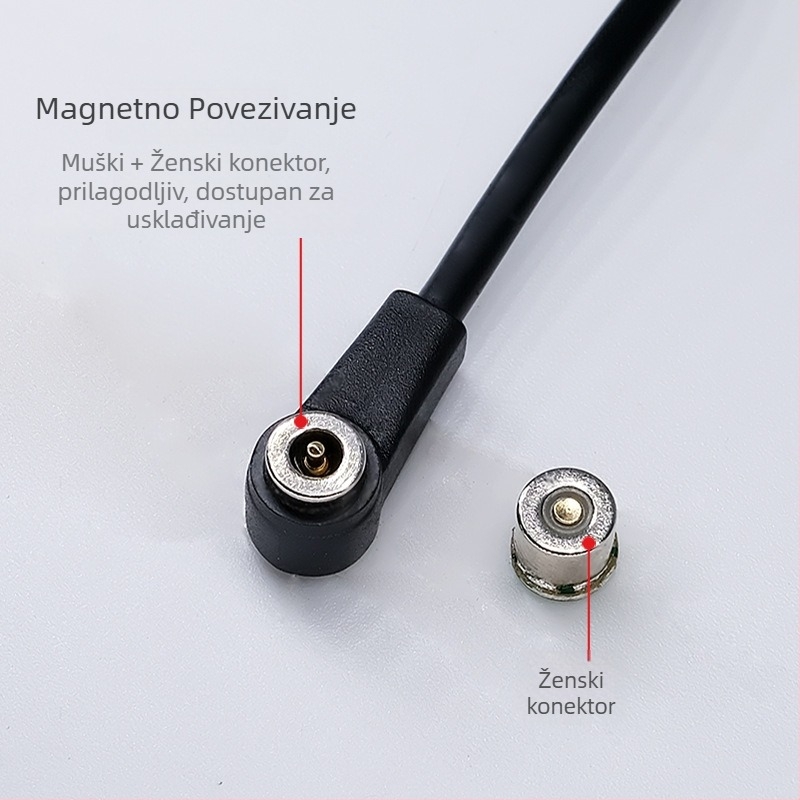 5mm magnetski kabel za napajanje s kosim završetkom, zamjenjivi muški i ženski krajevi, za pametne naočale, Bluetooth slušalice, satove, maske za oči i masažere (Model: 5mm magnetski kabel za napajanje)