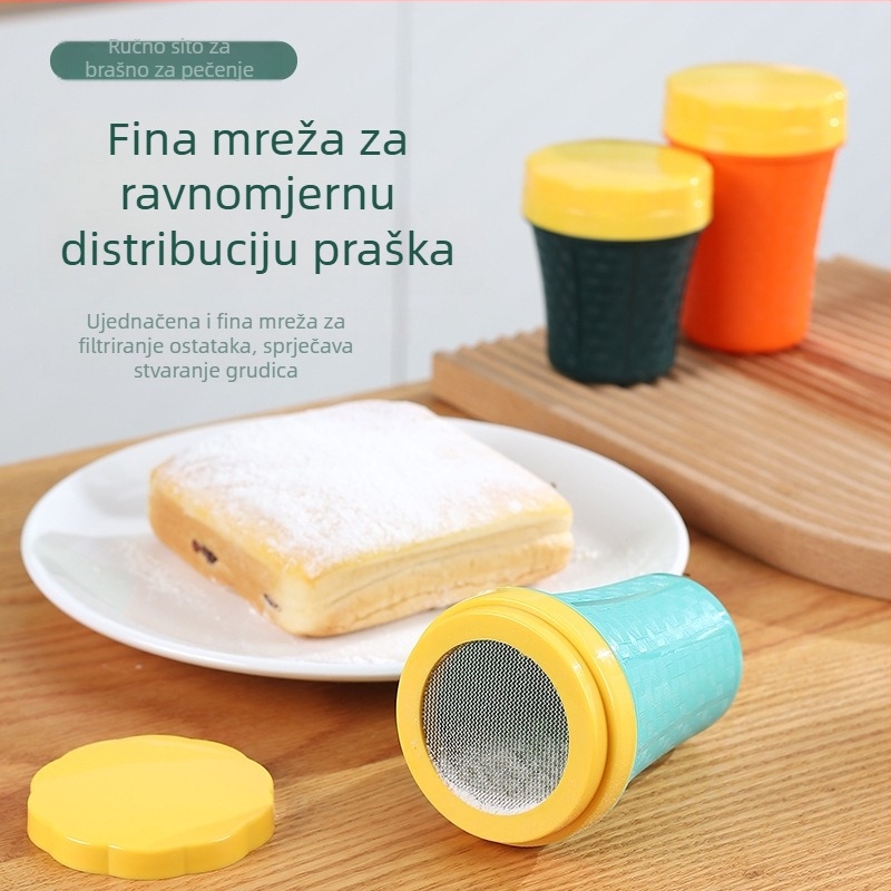 Prosijivač brašna - ručni sitko u obliku šalice, mrežasti sitko za brašno, šećer, kakao, matcha i prašak za kavu; moderan minimalistički stil; marka Good Meal Gathering
